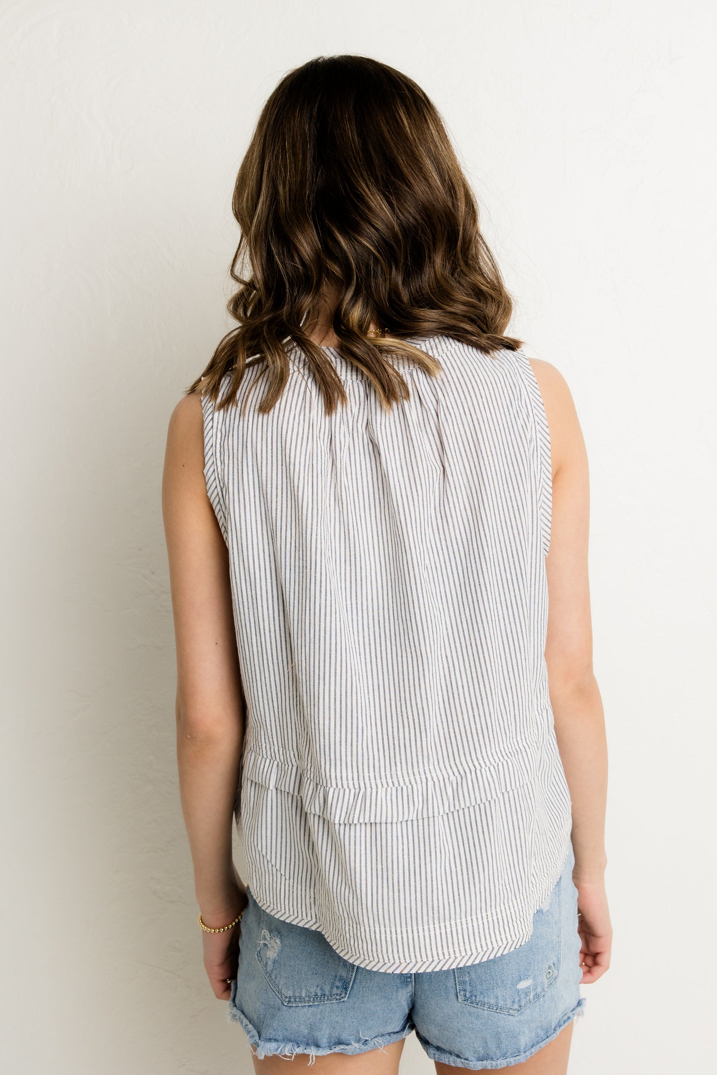 Striped Sleeveless Blouse
