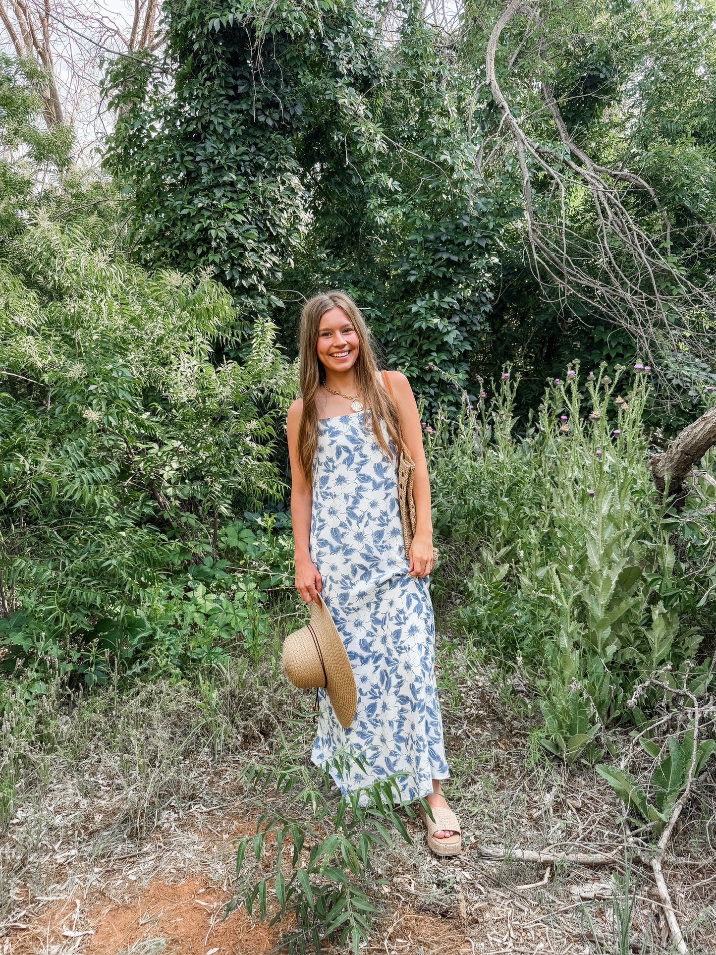 Blue Hawaiian Maxi Dress