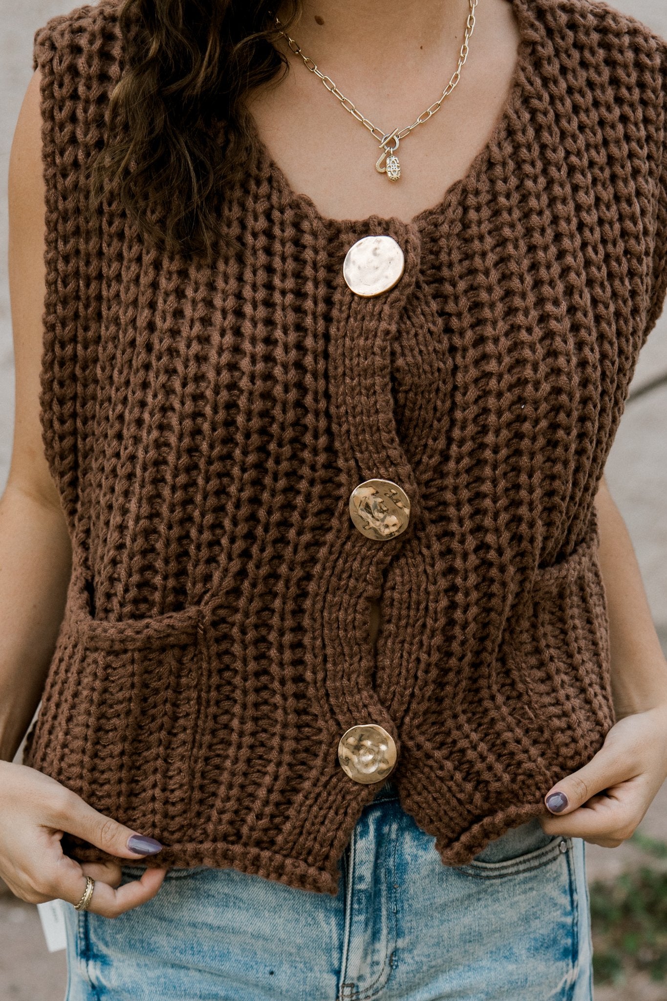 Sweater Vest in Brown
