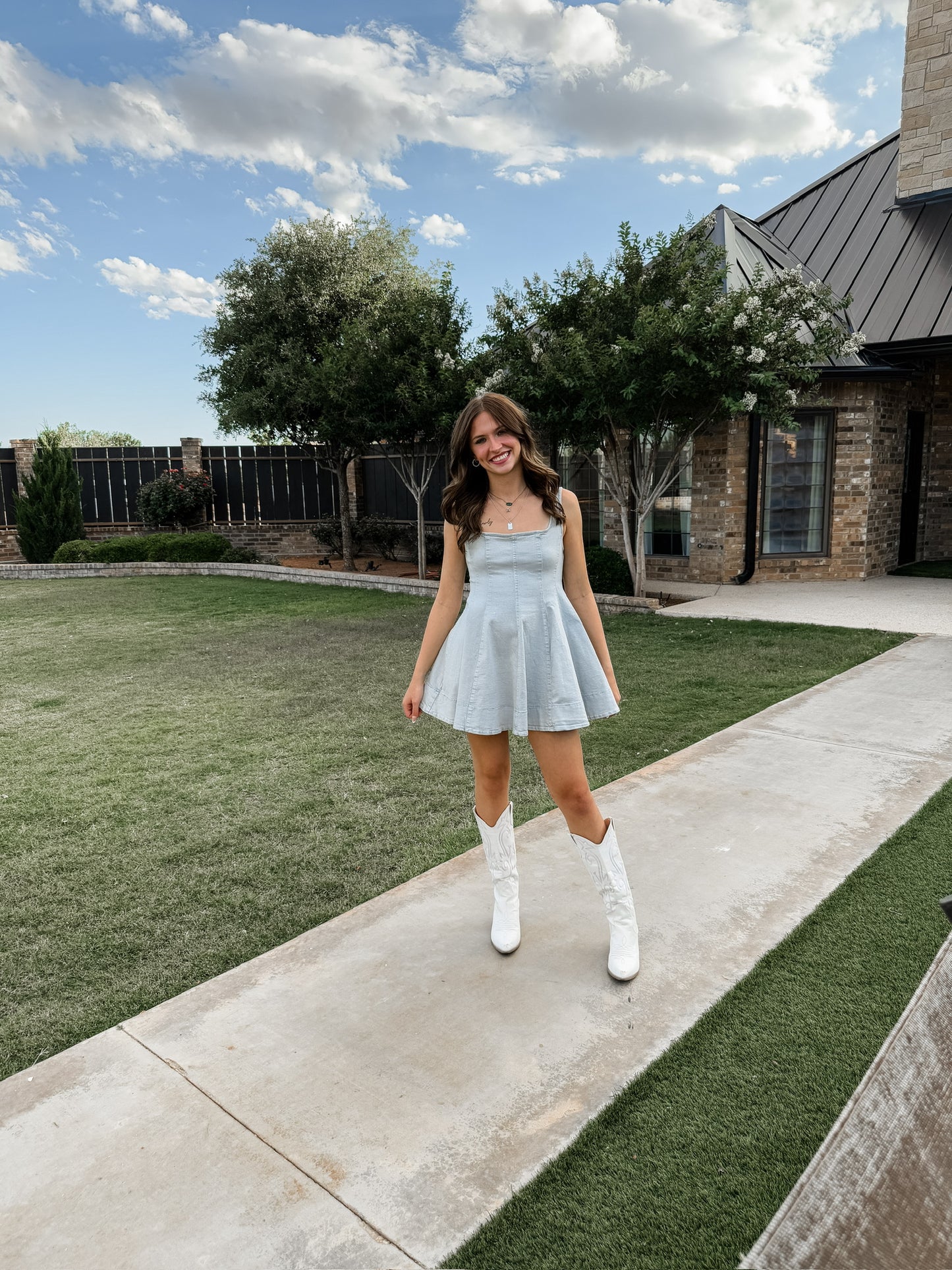 Lightwash Denim Mini Dress