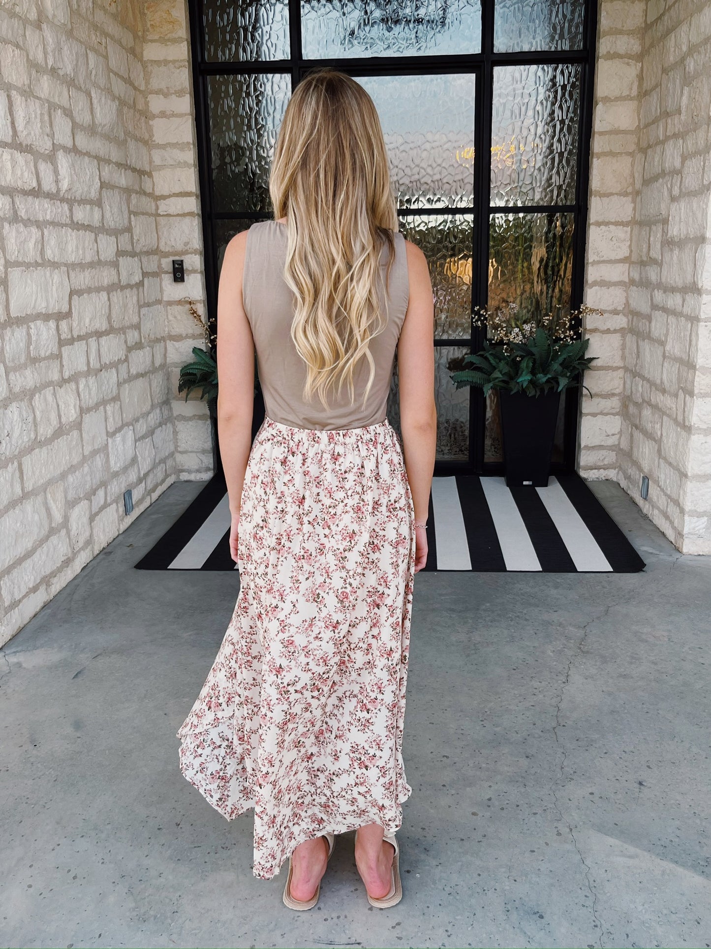 Cream Floral Skirt