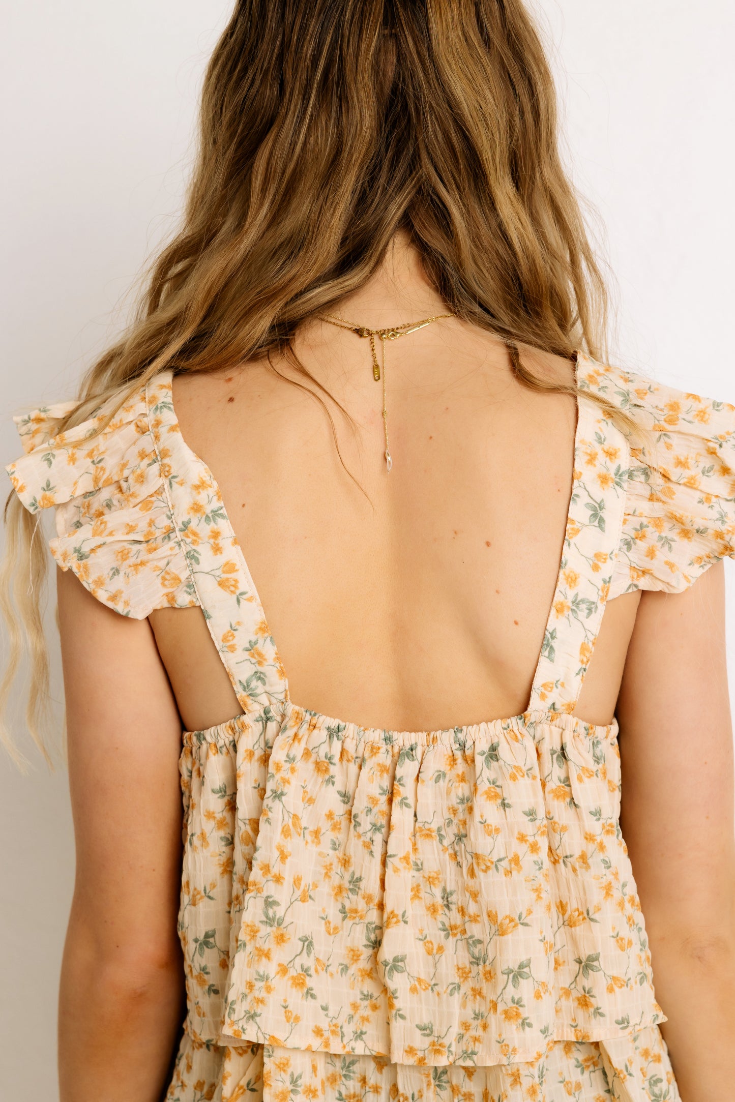 Floral Ruffled Blouse in Honey