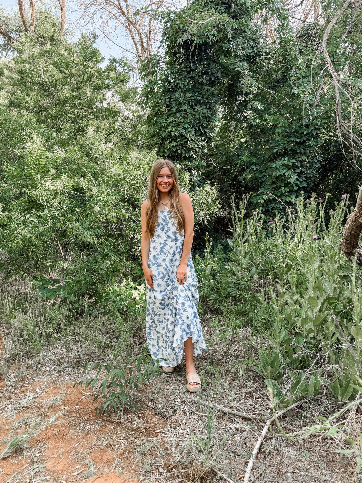 Blue Hawaiian Maxi Dress