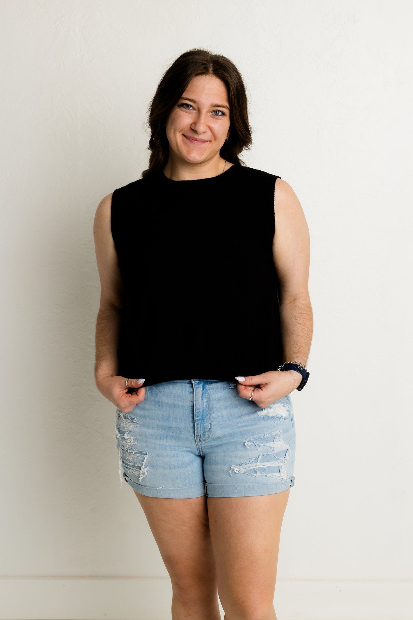 Black Bow Sweater Tank