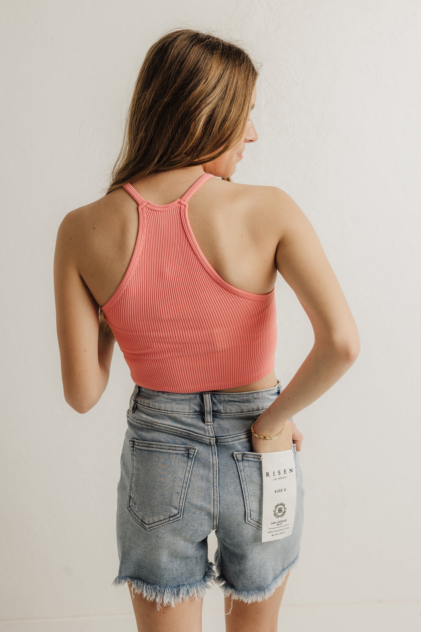 Seamless Halter Tank in Pink