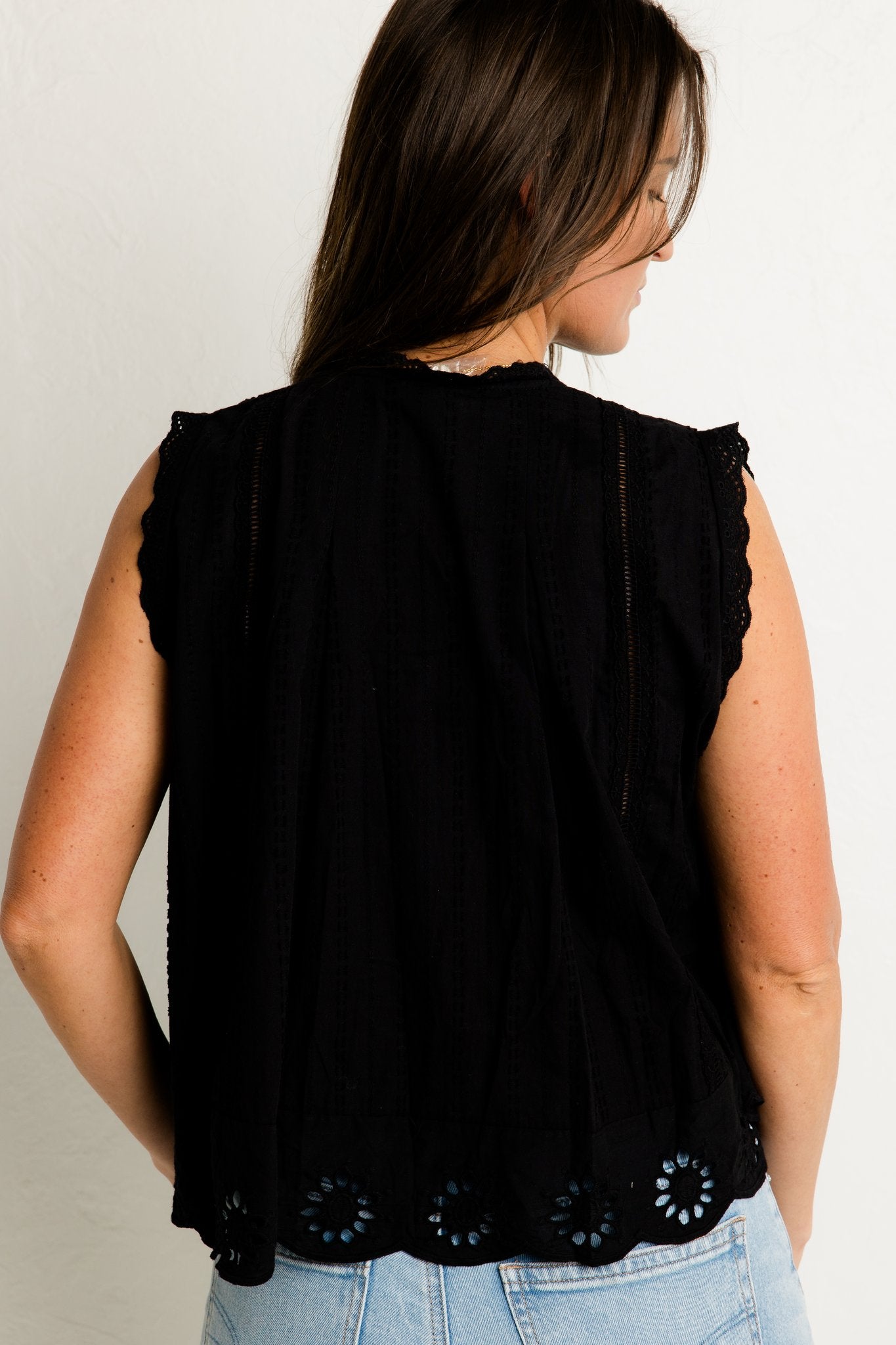 Black Eyelit Button Down