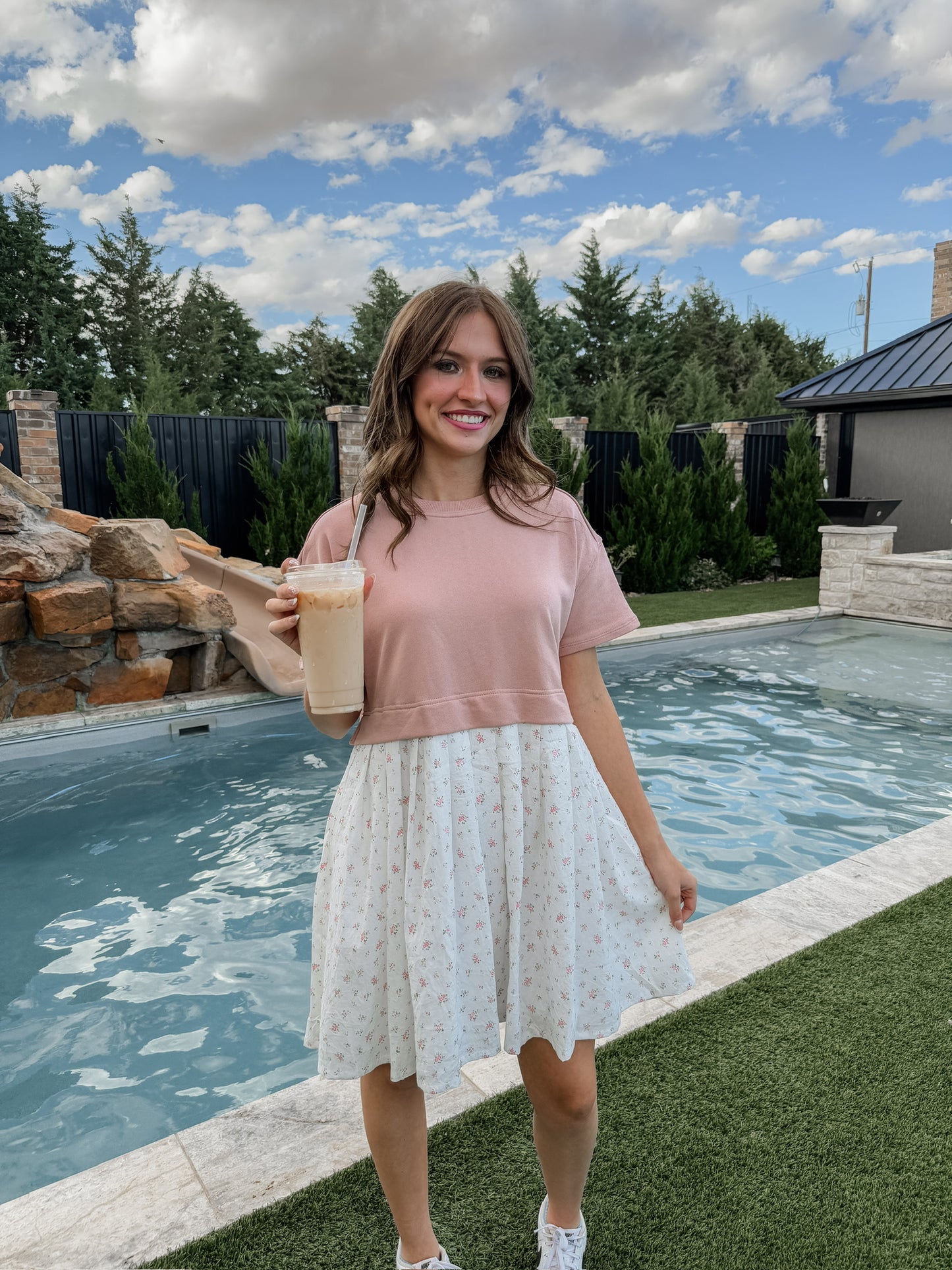 Mauve/Floral Mini Dress