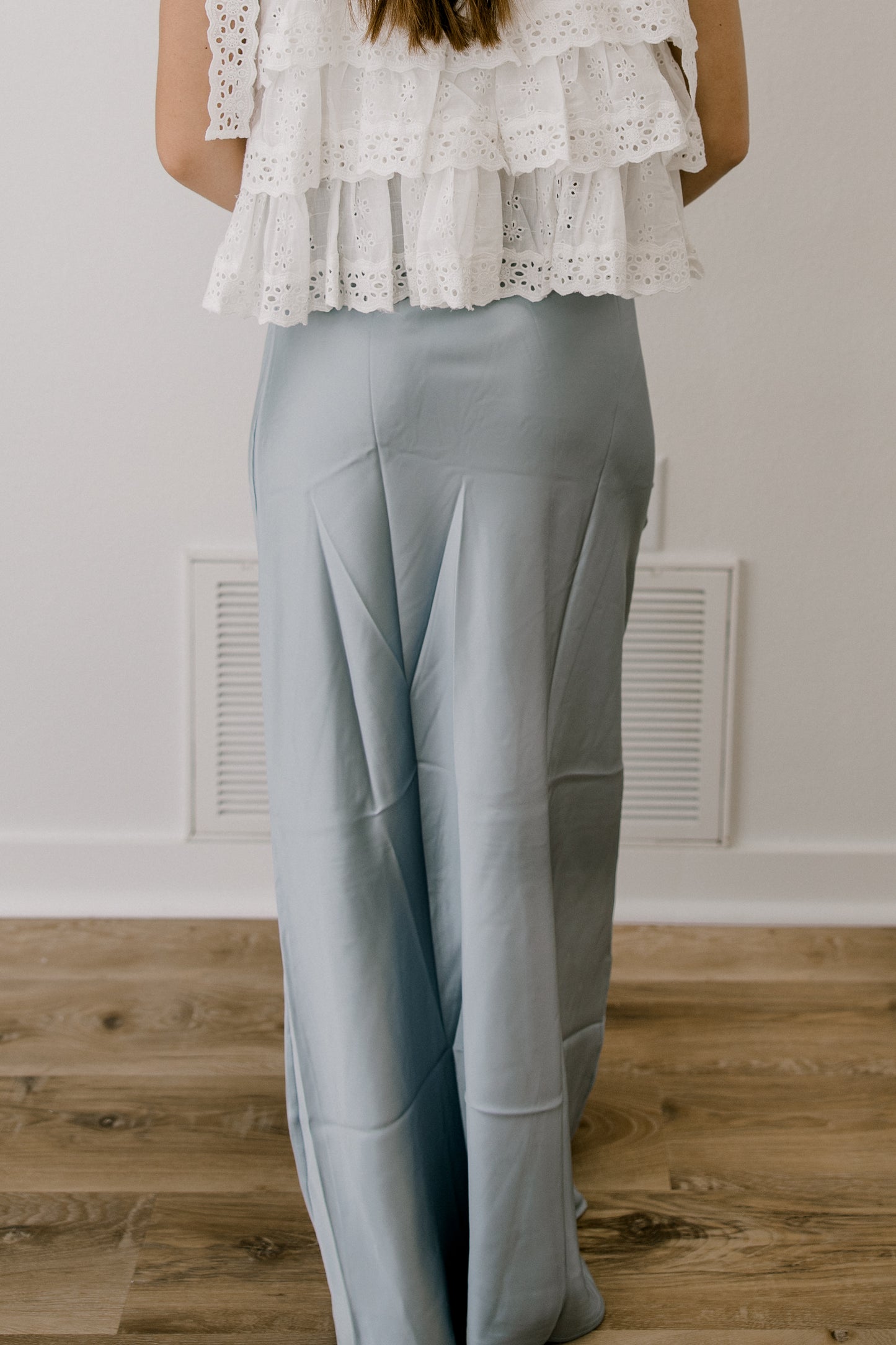 Dusty Blue Satin Skirt