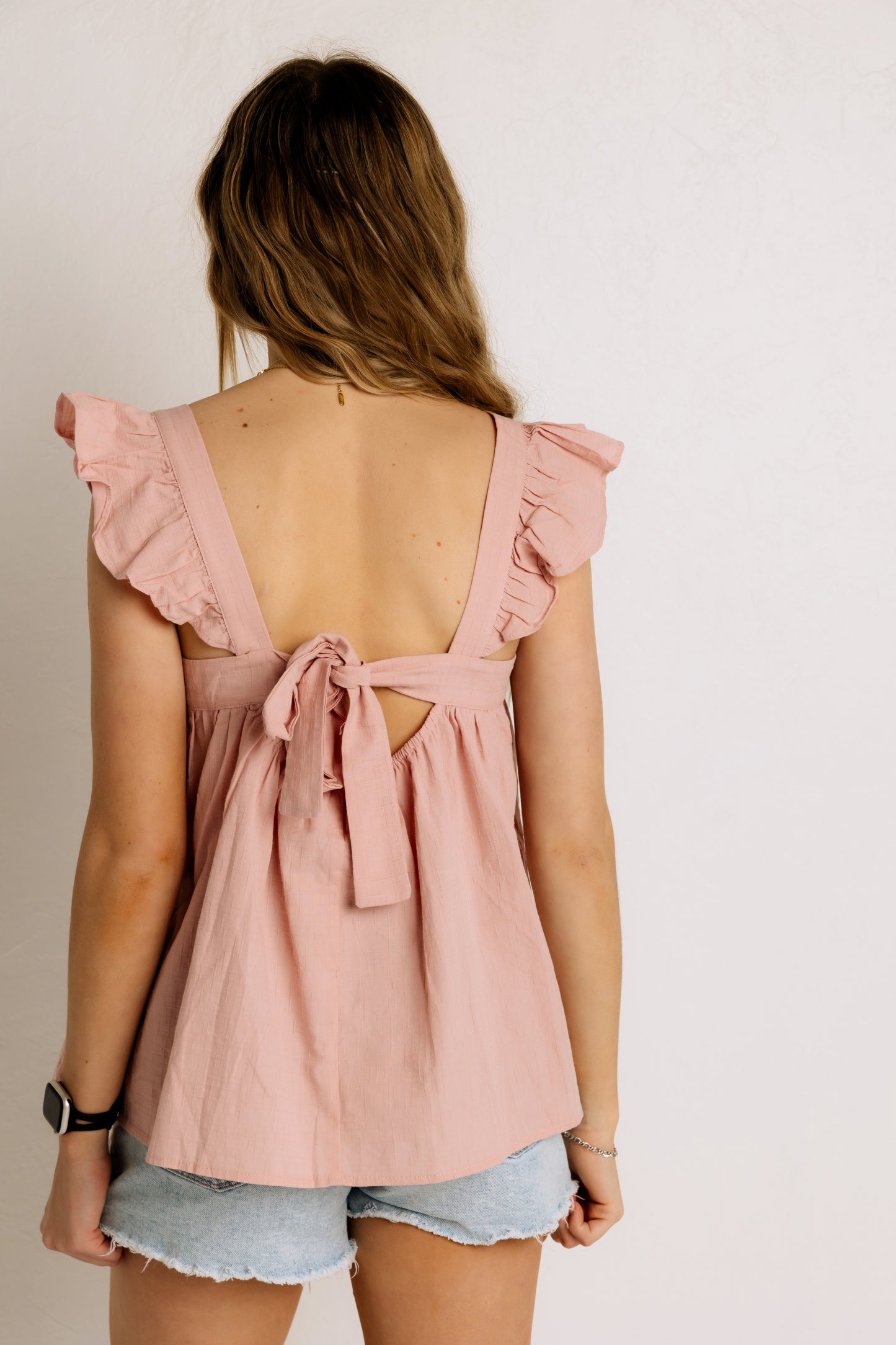 Babydoll Blouse in Blush Pink (100% Cotton)