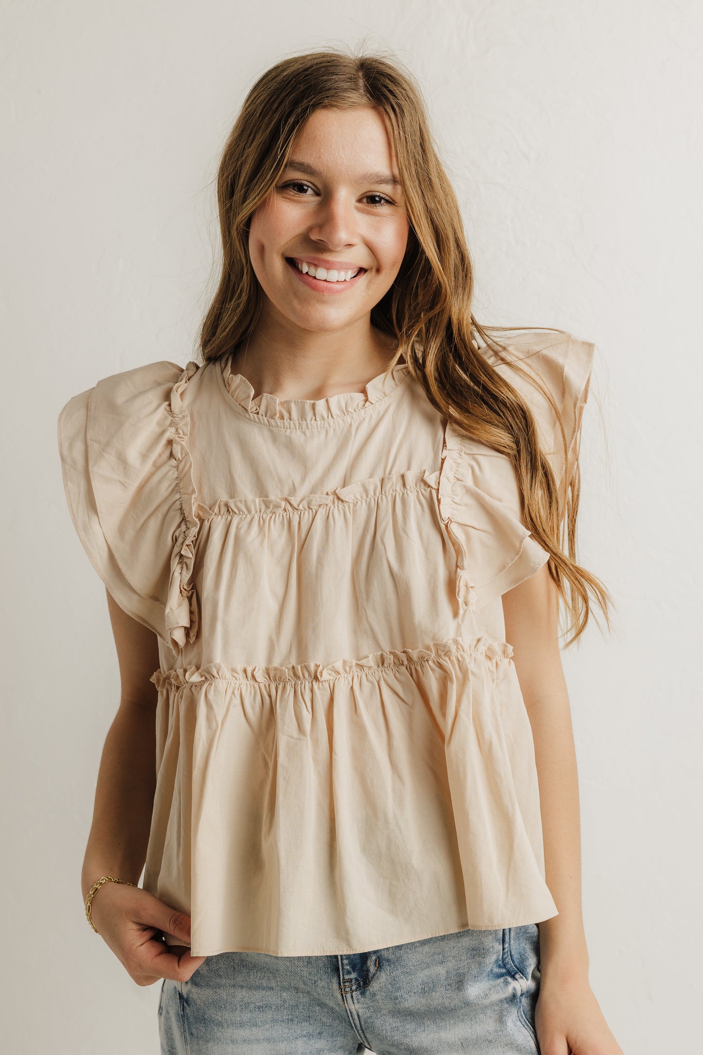 Ruffle Top in Blush