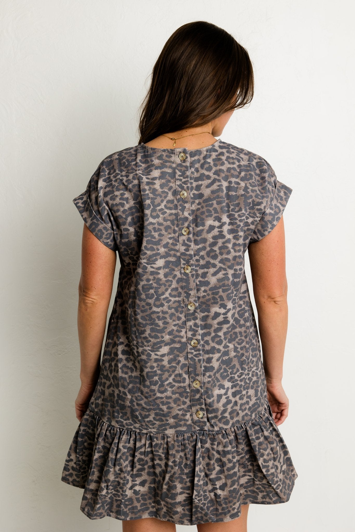 Leopard Ruffle Mini Dress