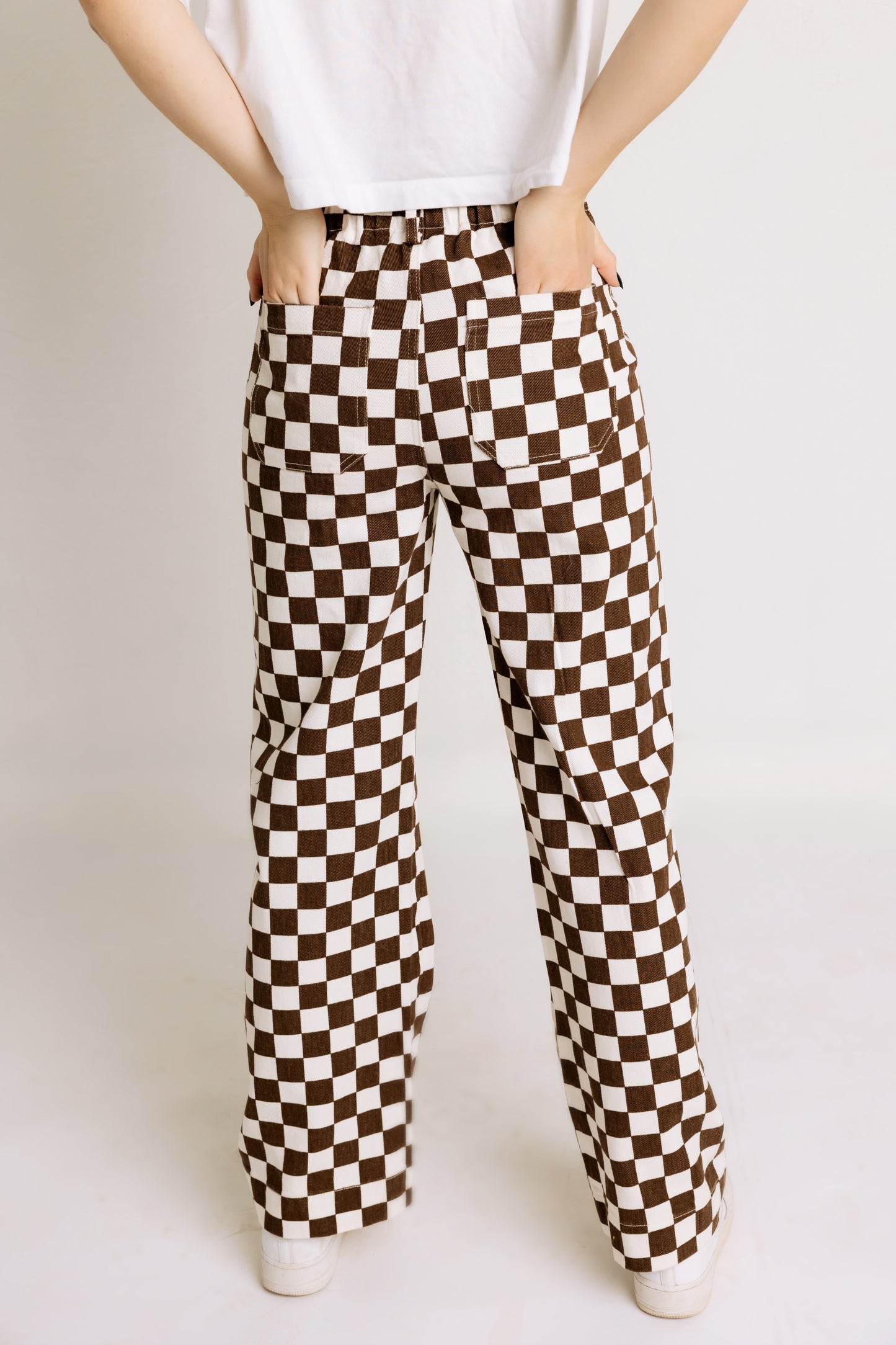 Checkered Pants in Cinnamon (100% Cotton)
