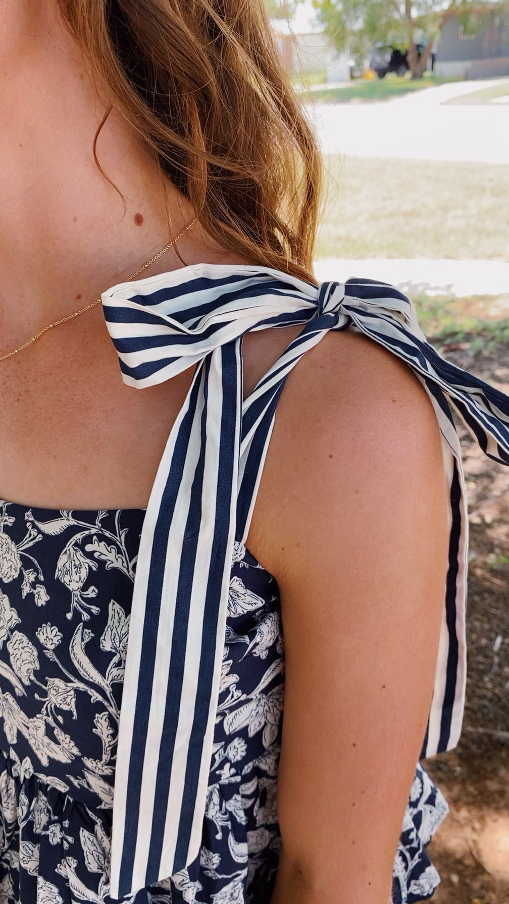 Navy Ruffle Mini Dress