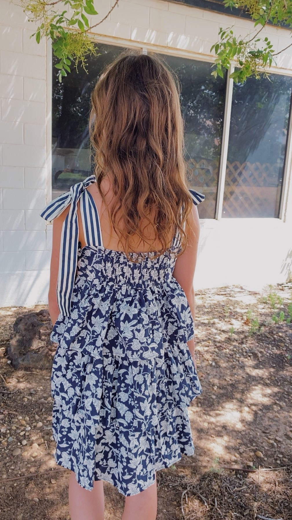 Navy Ruffle Mini Dress