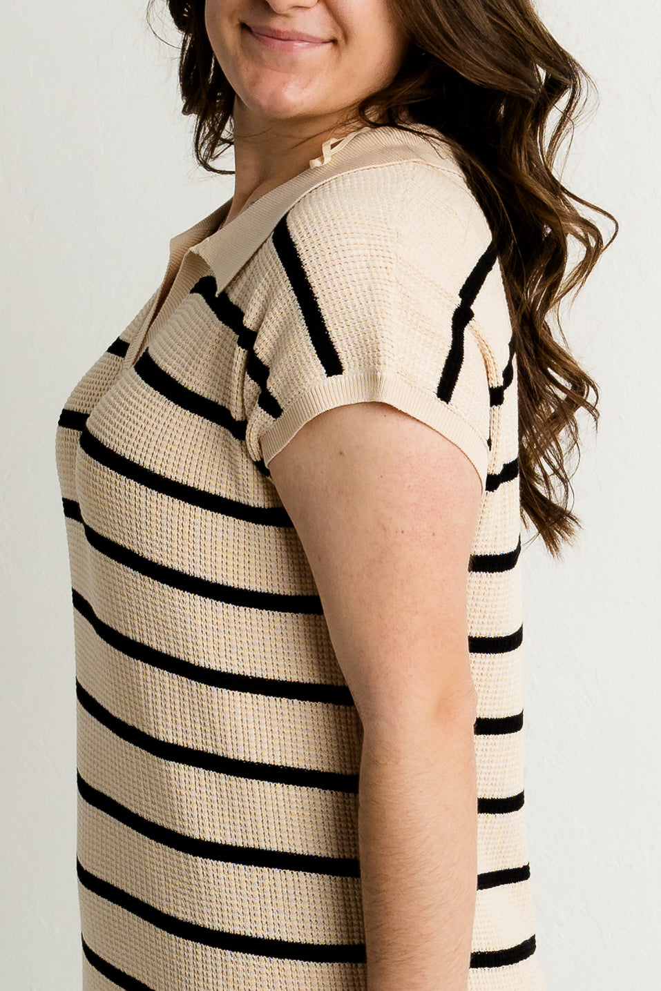 Taupe/Black Striped Dress