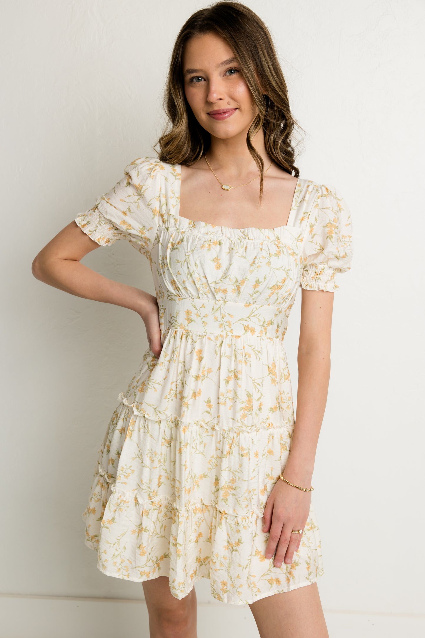 Floral Tiered Mini Dress