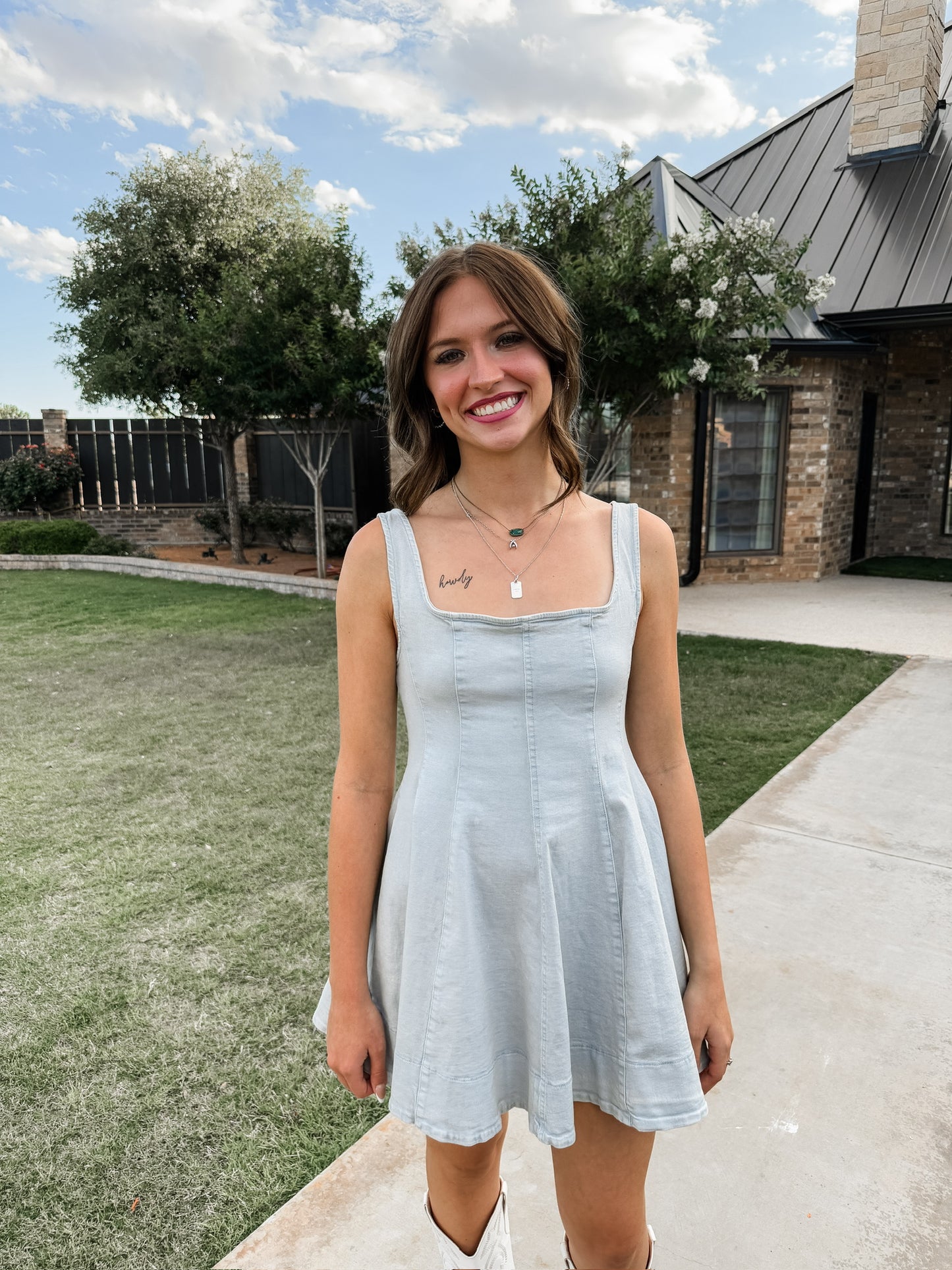 Lightwash Denim Mini Dress