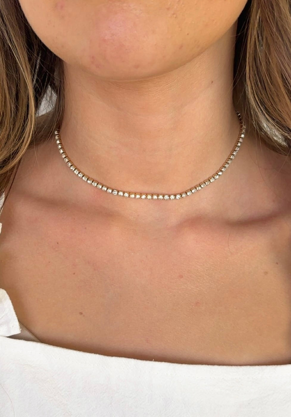 Tennis Chain Necklace & Earrings