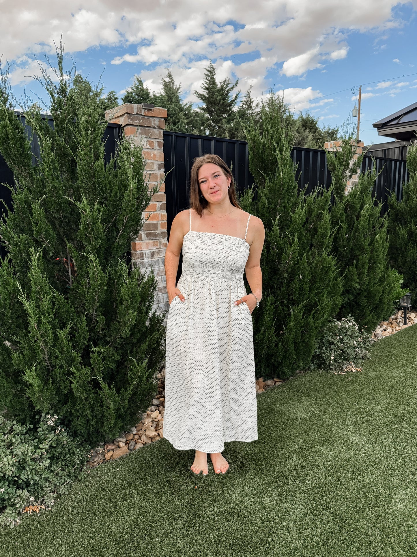 Cream Ditzy Floral Maxi (100% Cotton)