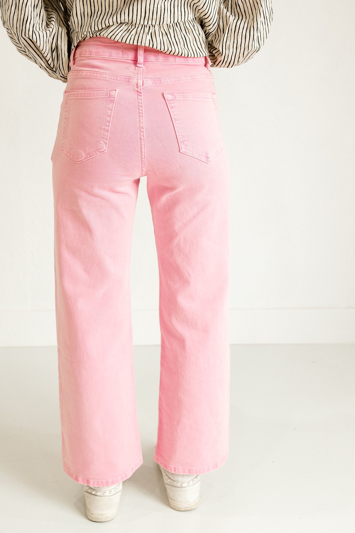 Pink Straight Leg Jeans