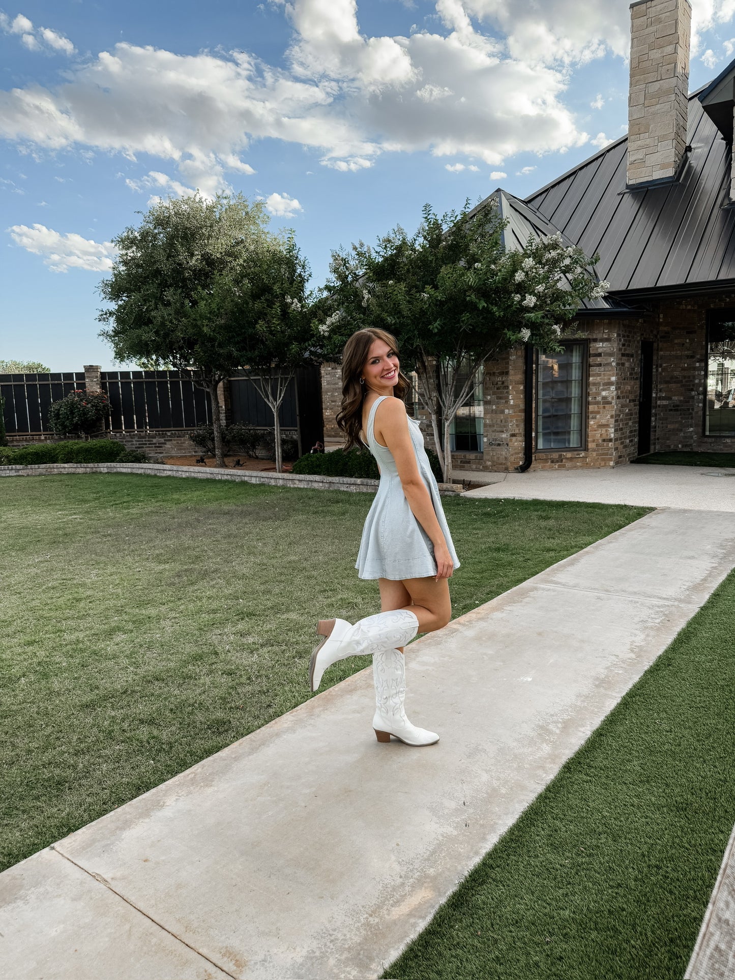 Lightwash Denim Mini Dress