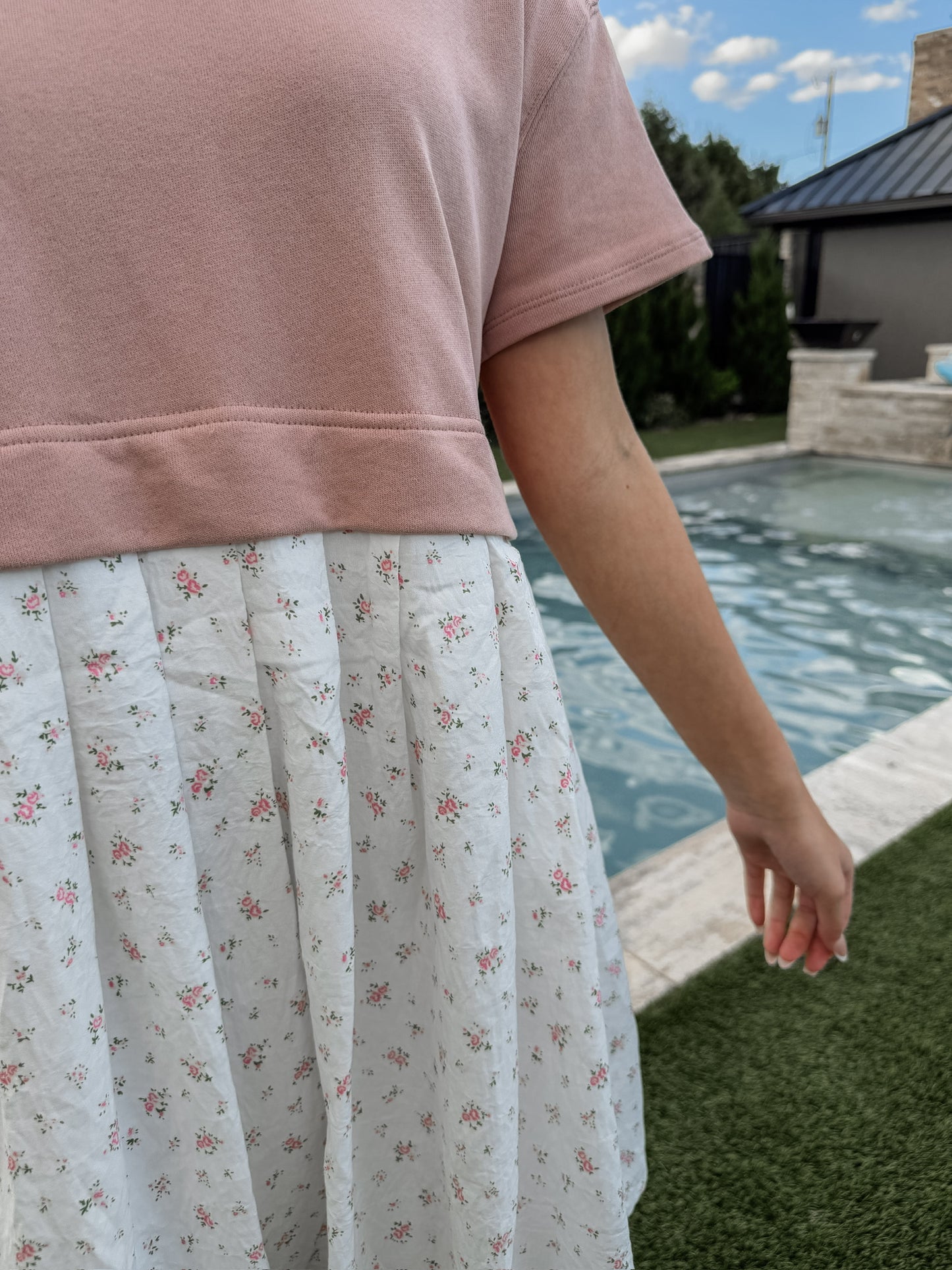 Mauve/Floral Mini Dress