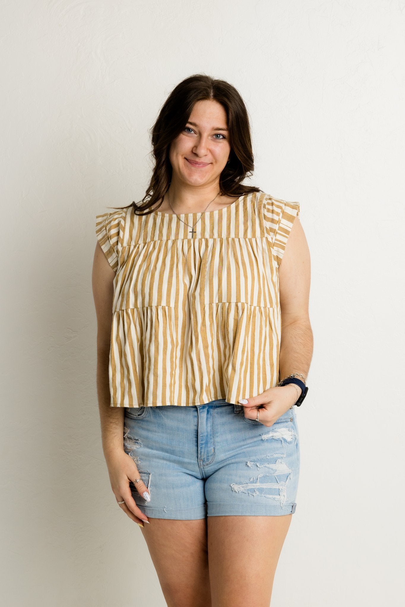 Striped Blouse in Mustard