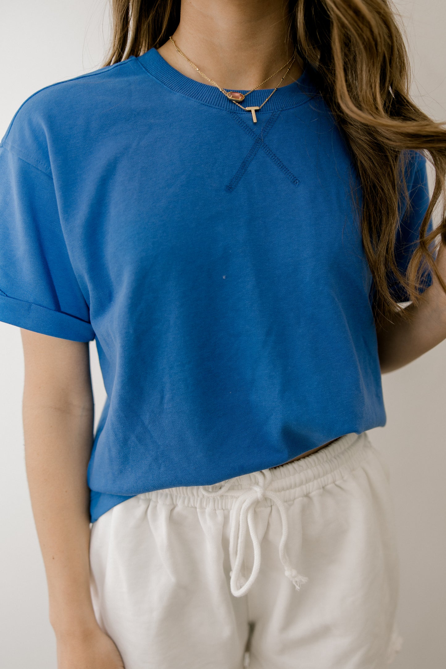 French Terry Top In Royal