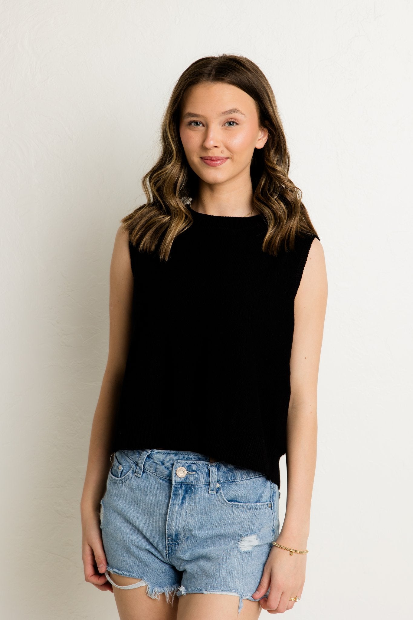 Black Bow Sweater Tank
