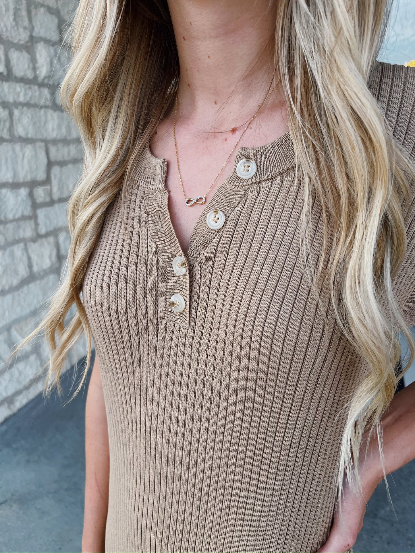 Mocha Ribbed Midi Dress