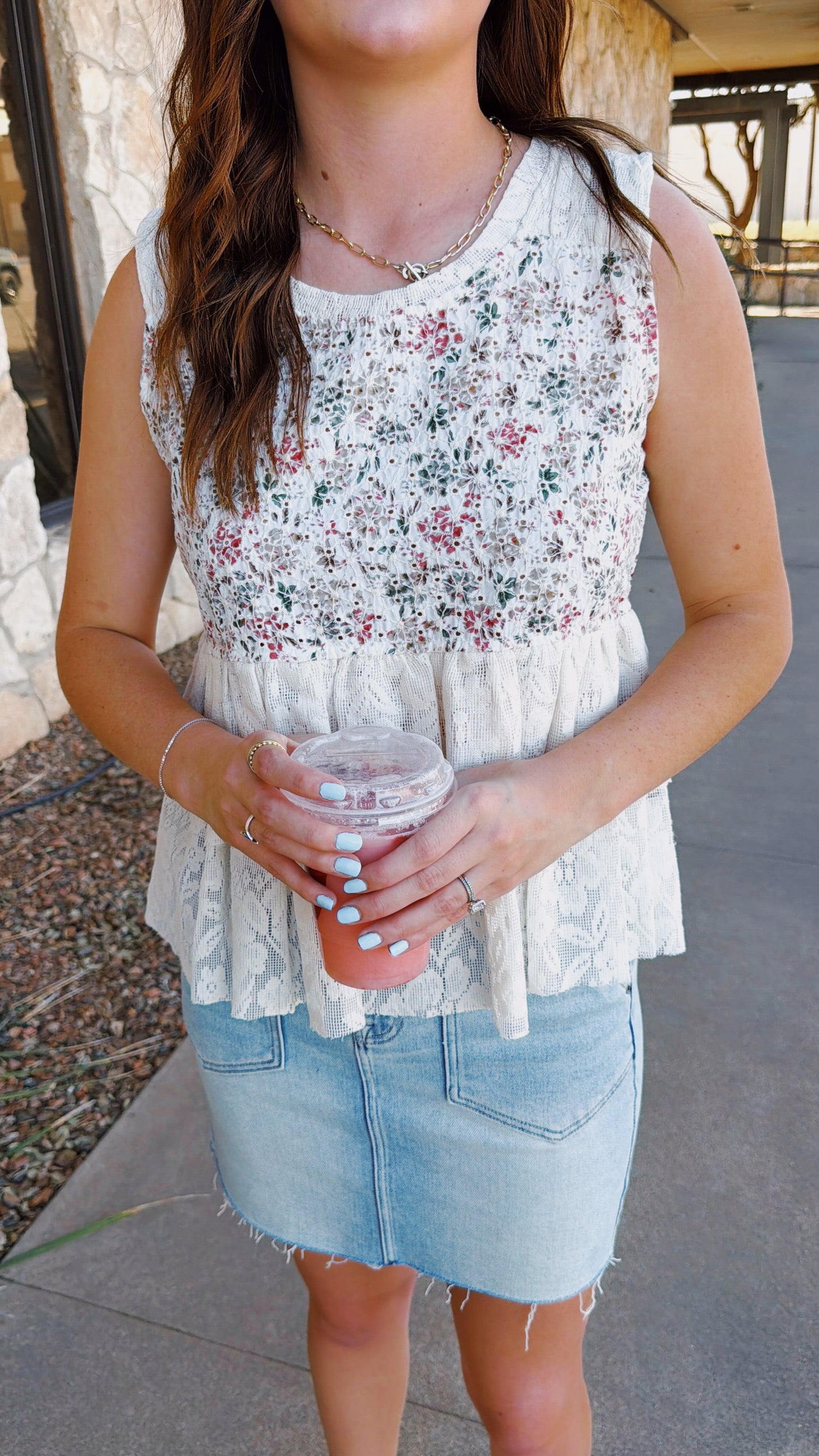 Lace Ruffle Tank