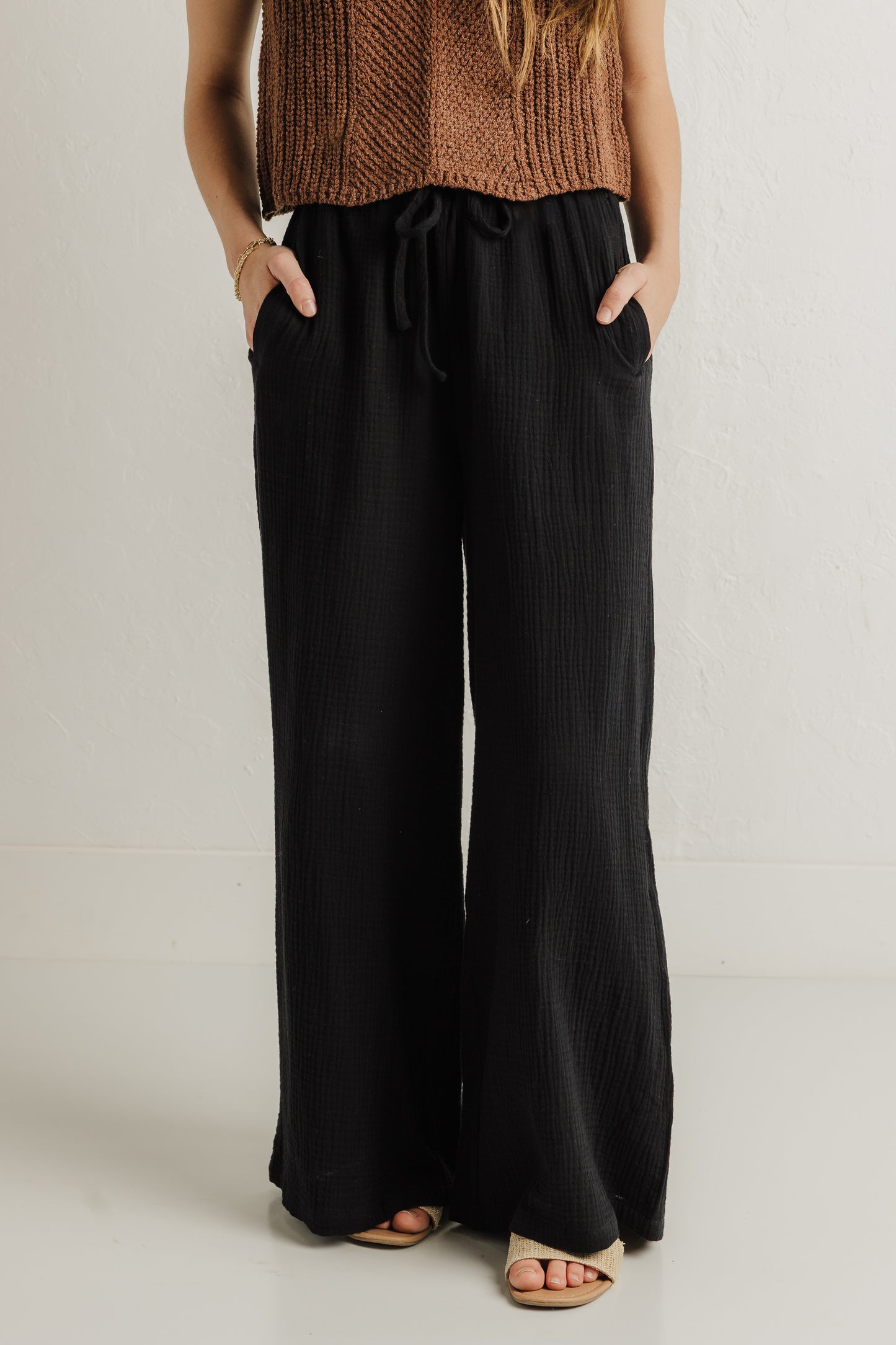 Black Gauze Pants (100% Cotton)