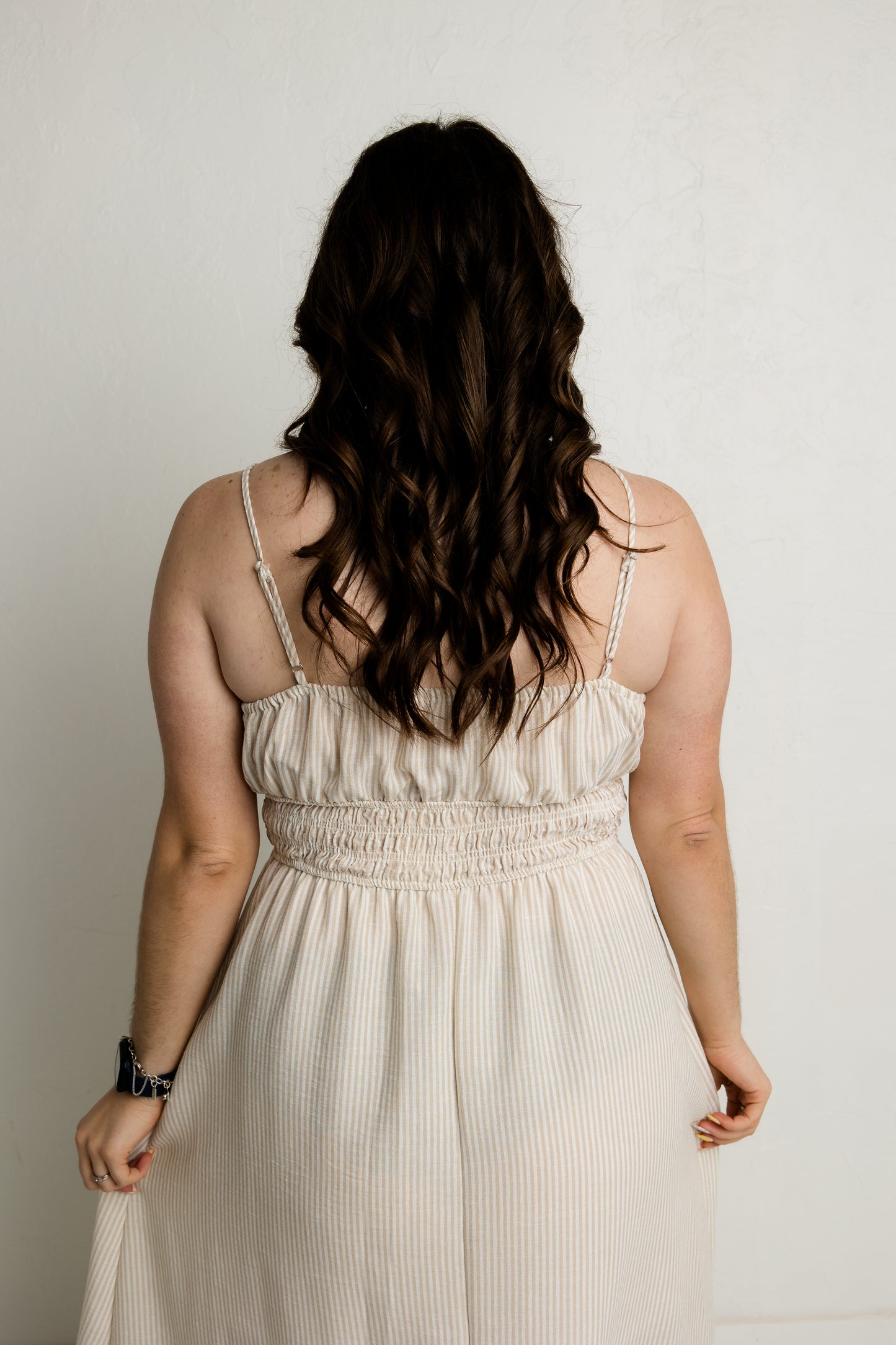 Striped Maxi Dress in Taupe
