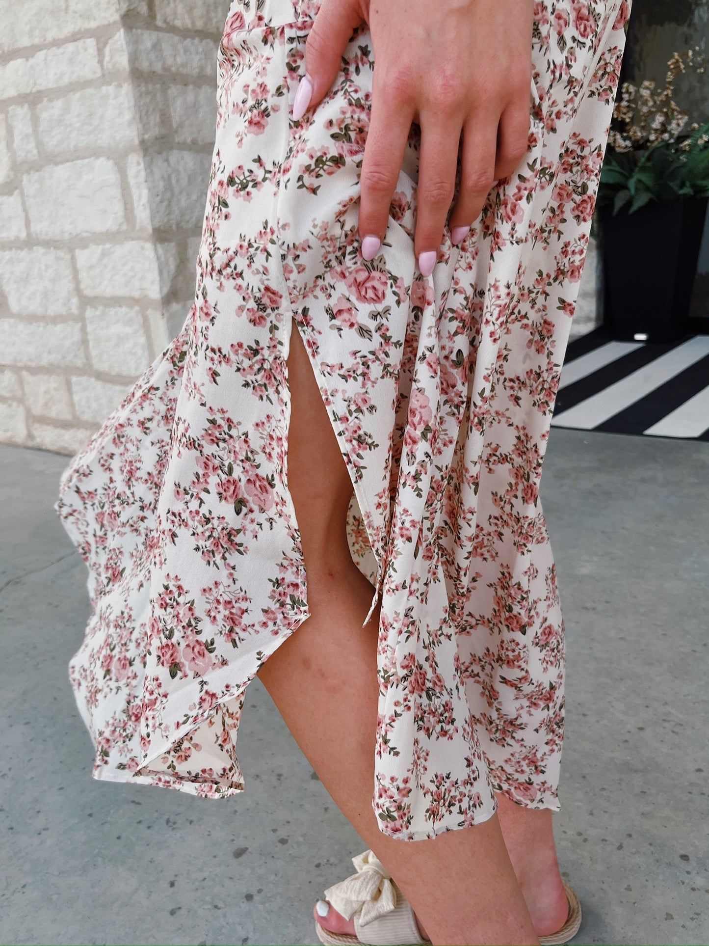 Cream Floral Skirt