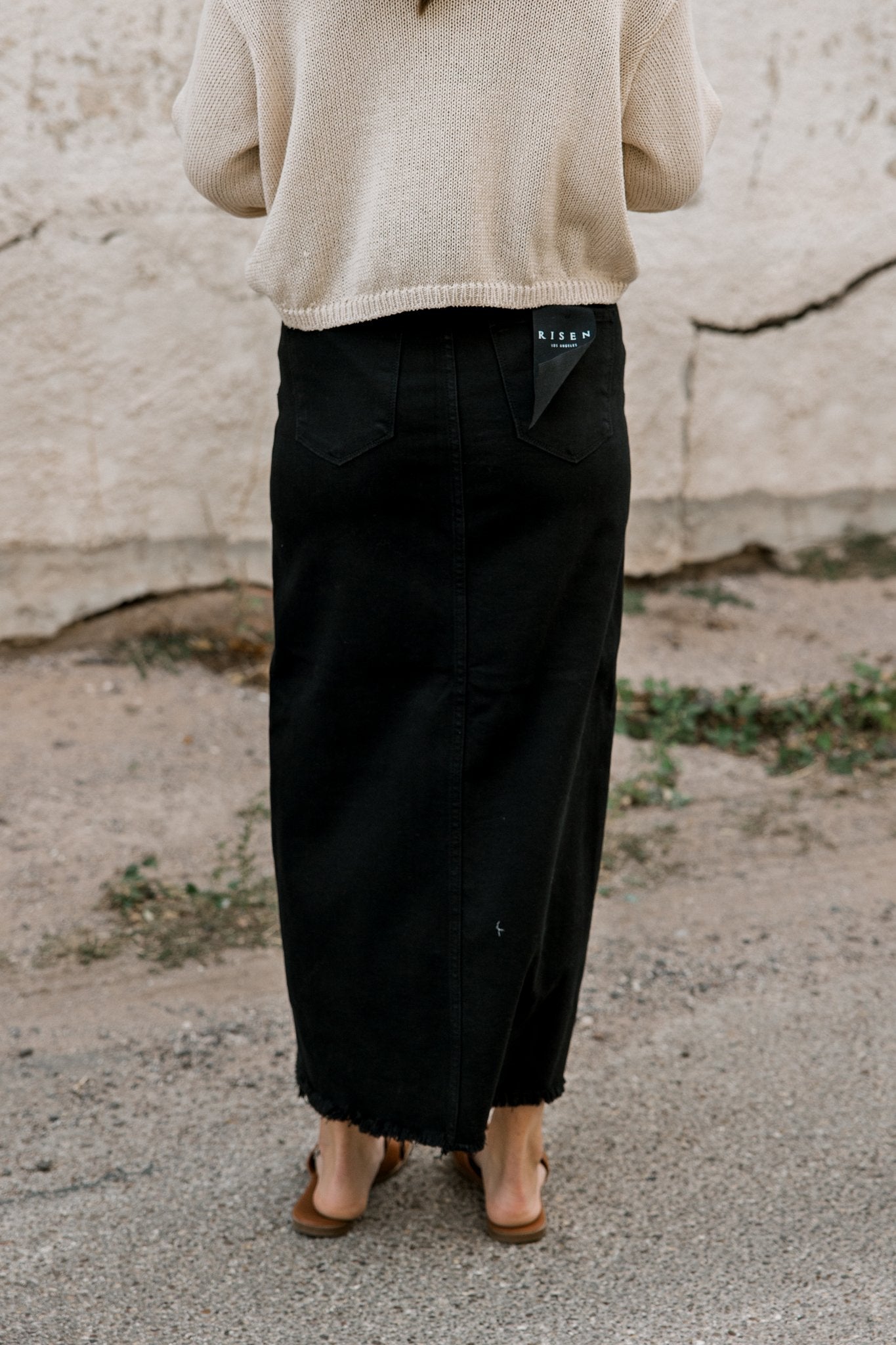 Black Front Slit Skirt (Tummy Control)