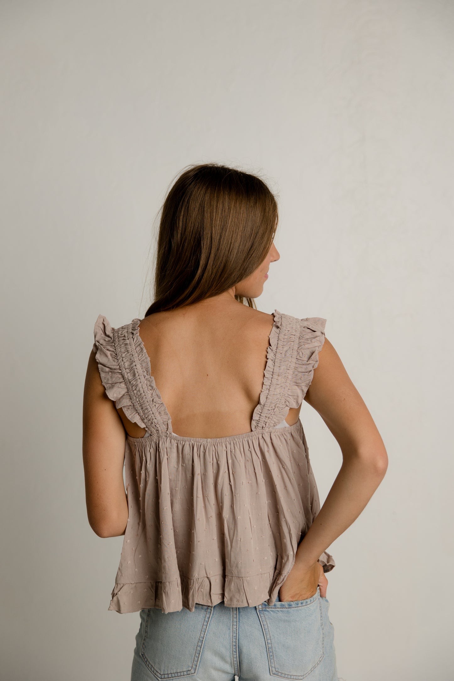 Taupe Babydoll Top