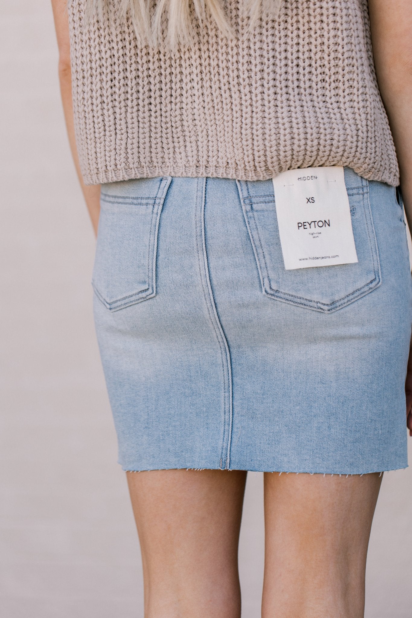 Light Wash Denim Mini Skirt