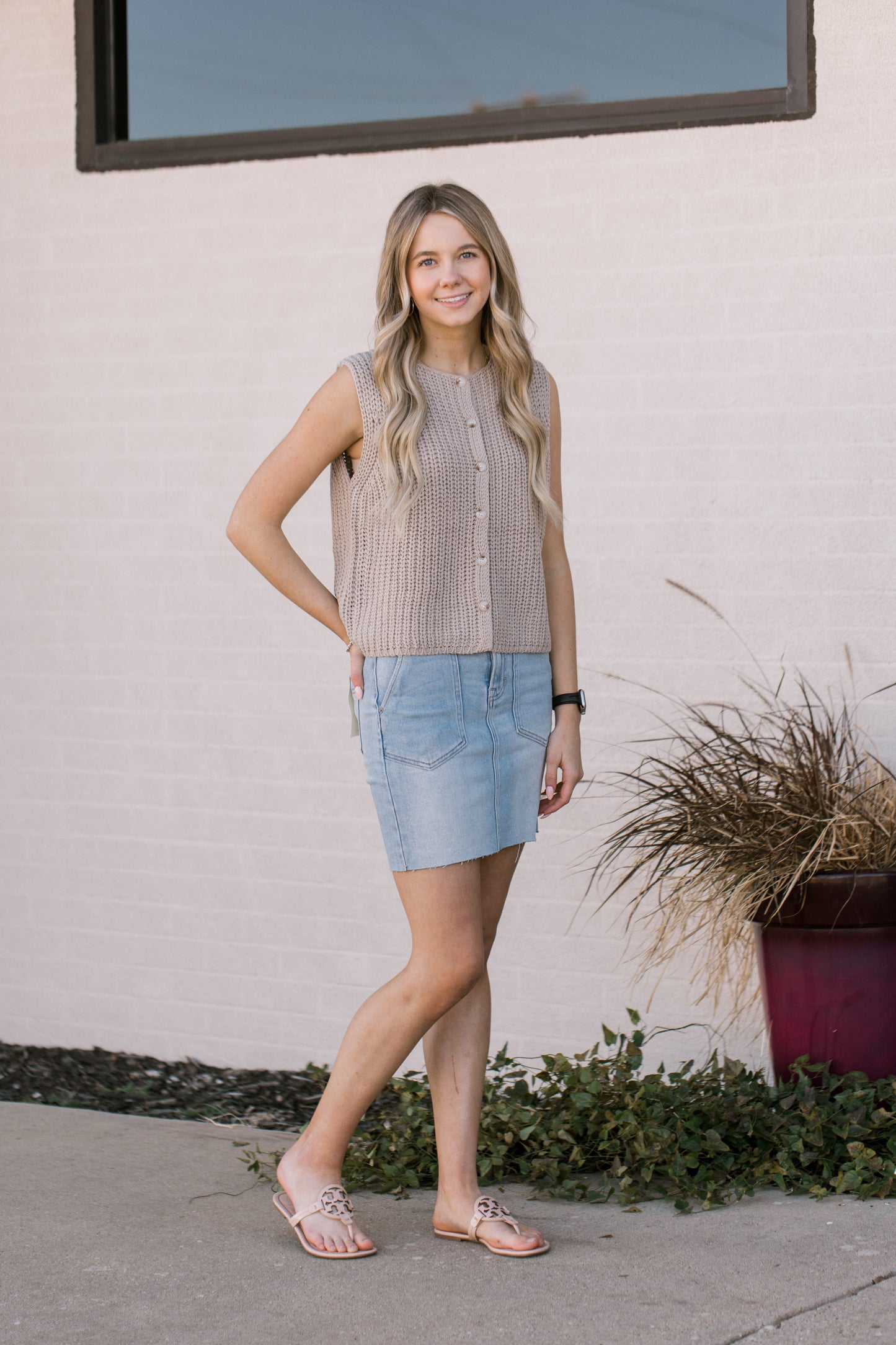 Light Wash Denim Mini Skirt