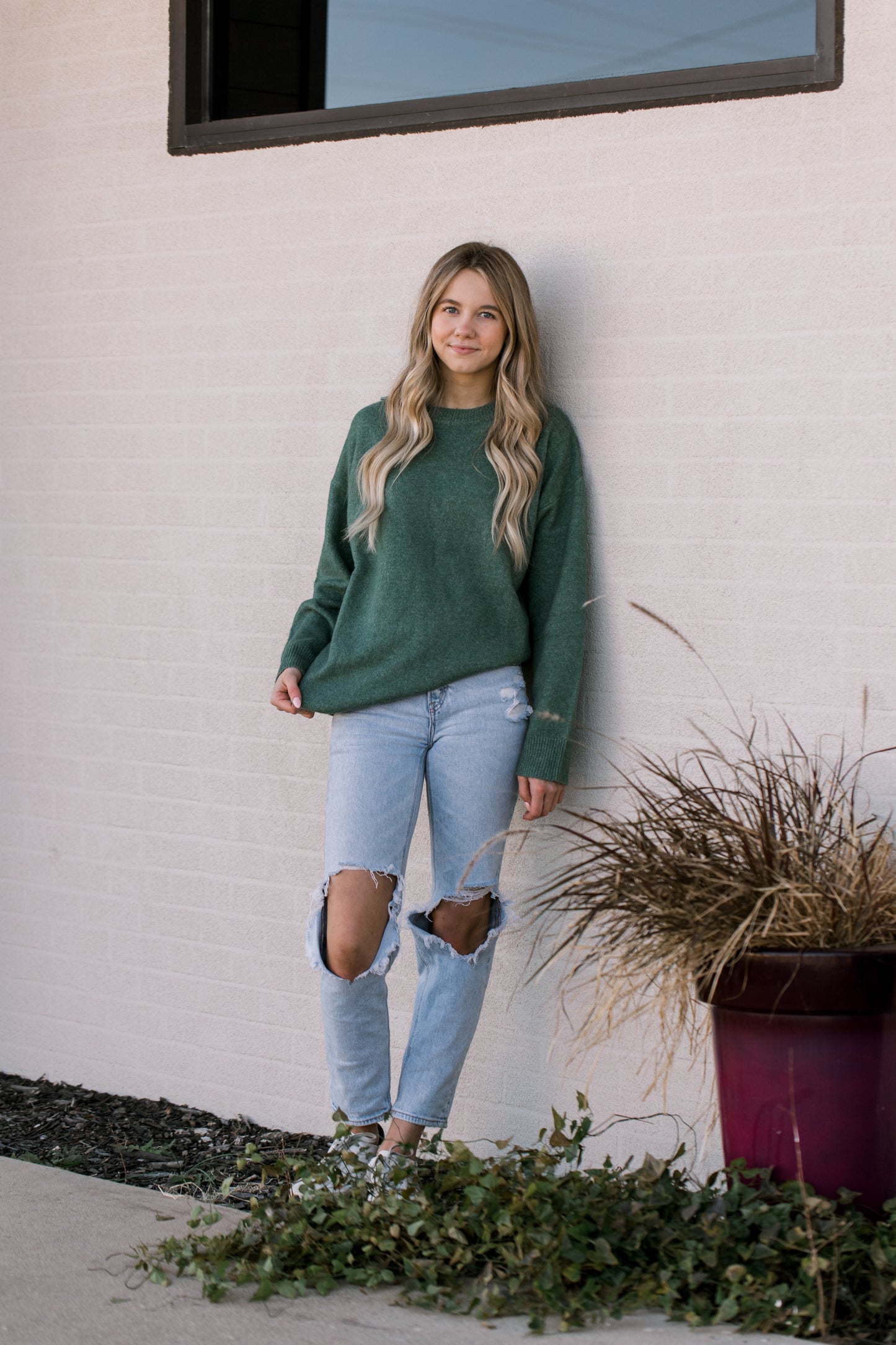 Brushed Soft Sweater in T. Green