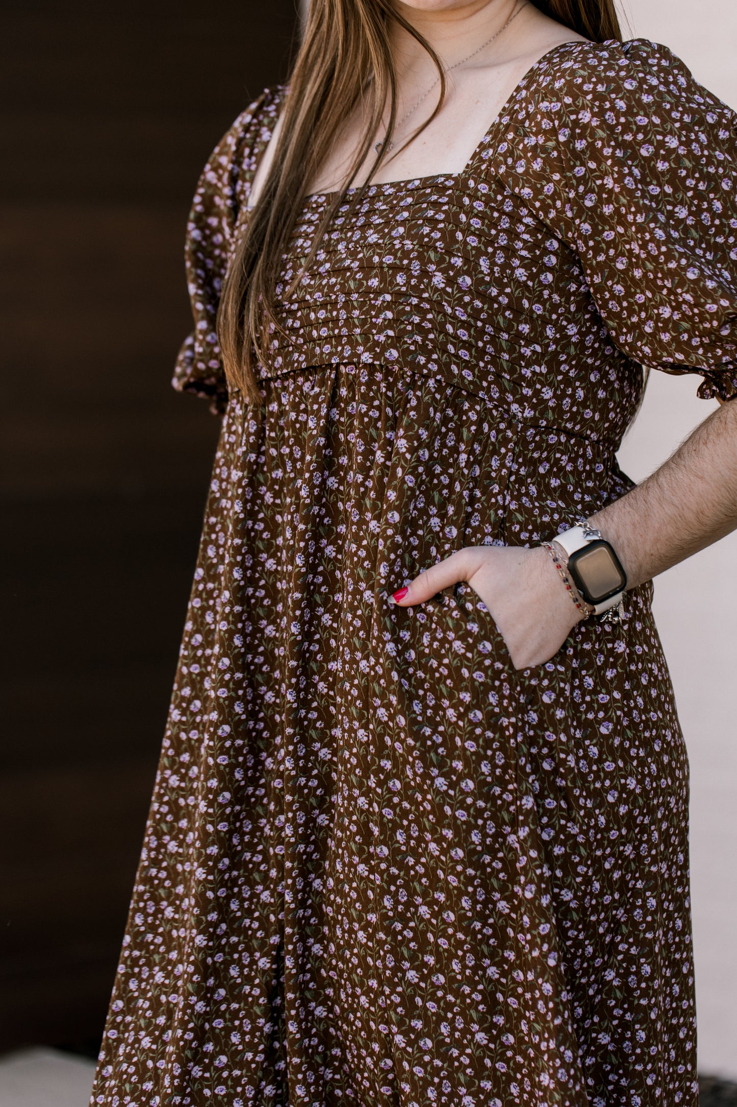 Romantic Floral Maxi in Chestnut
