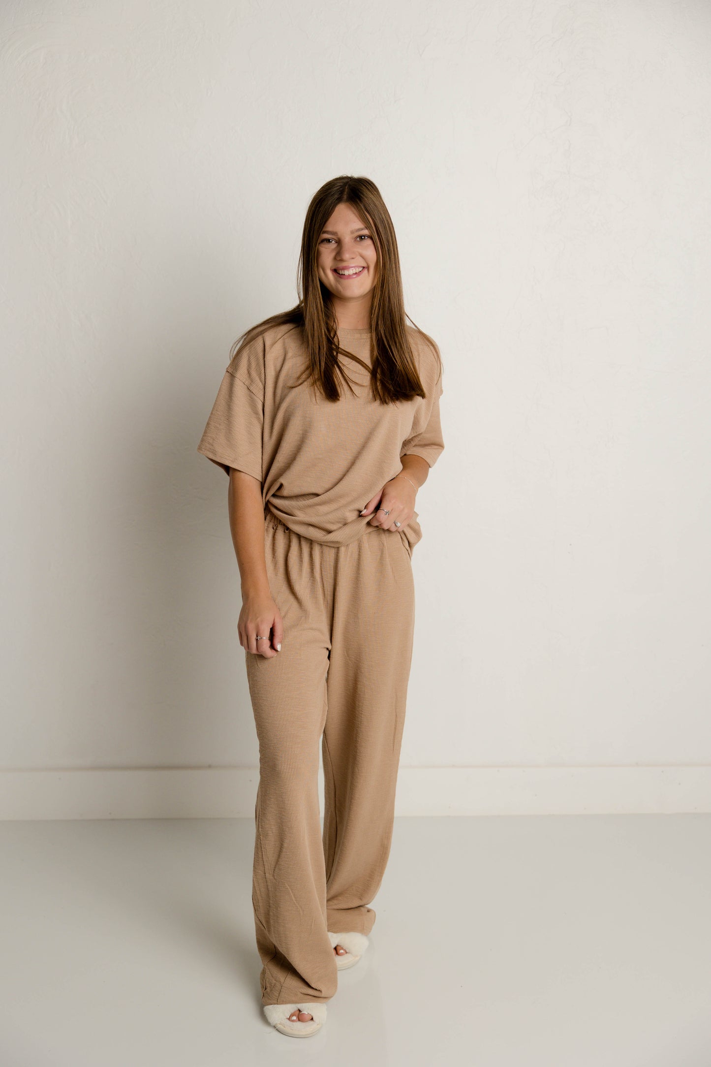 Textured Knit Set in Taupe