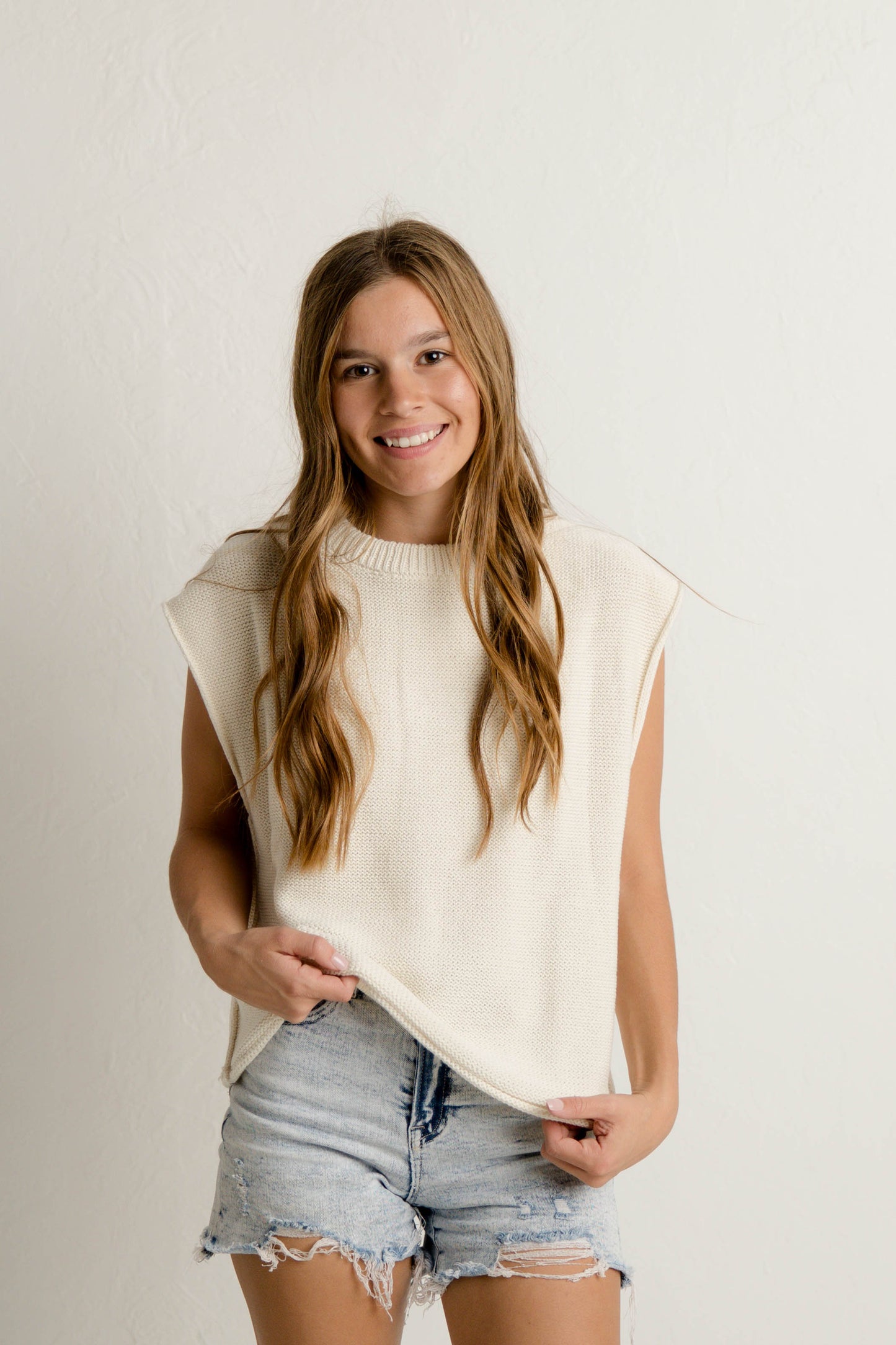 Cream Knit Top