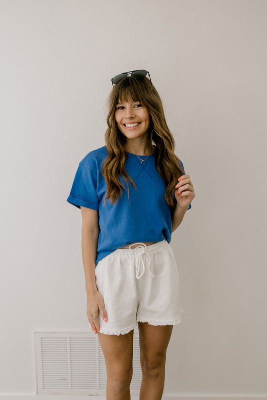 French Terry Top In Royal