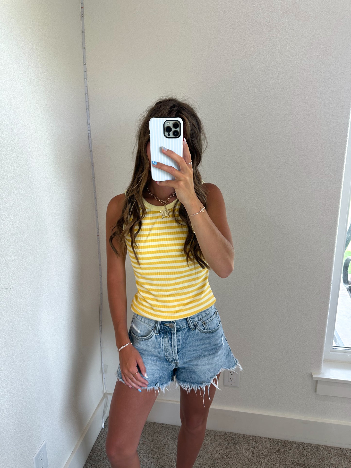Yellow two-tone Stripe Tank