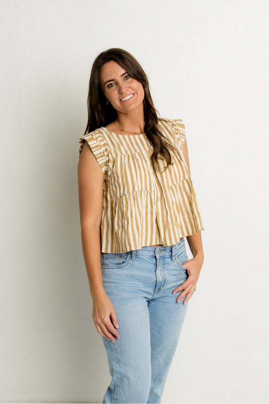 Striped Blouse in Mustard