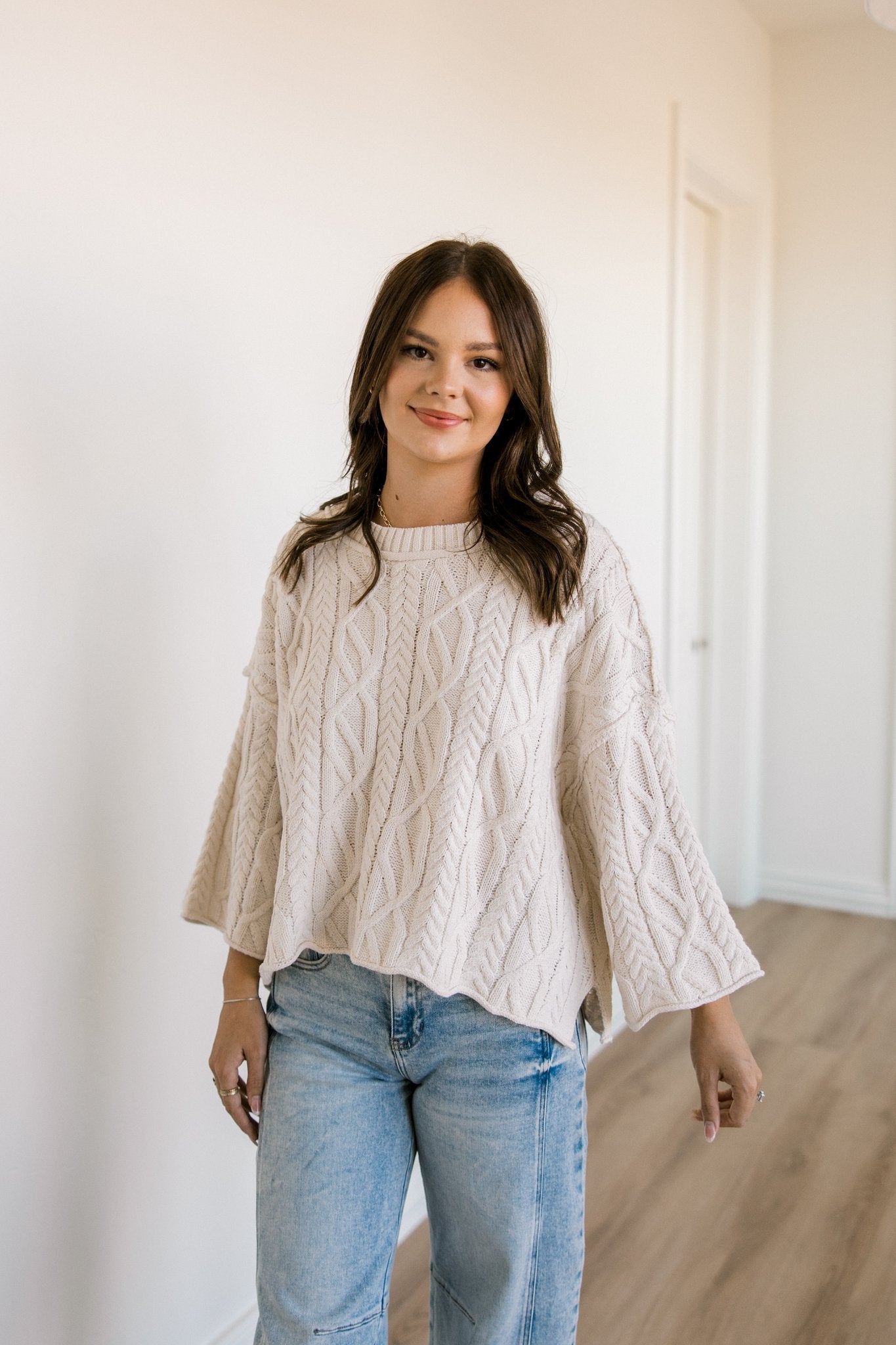 Cream Cable Knit Sweater