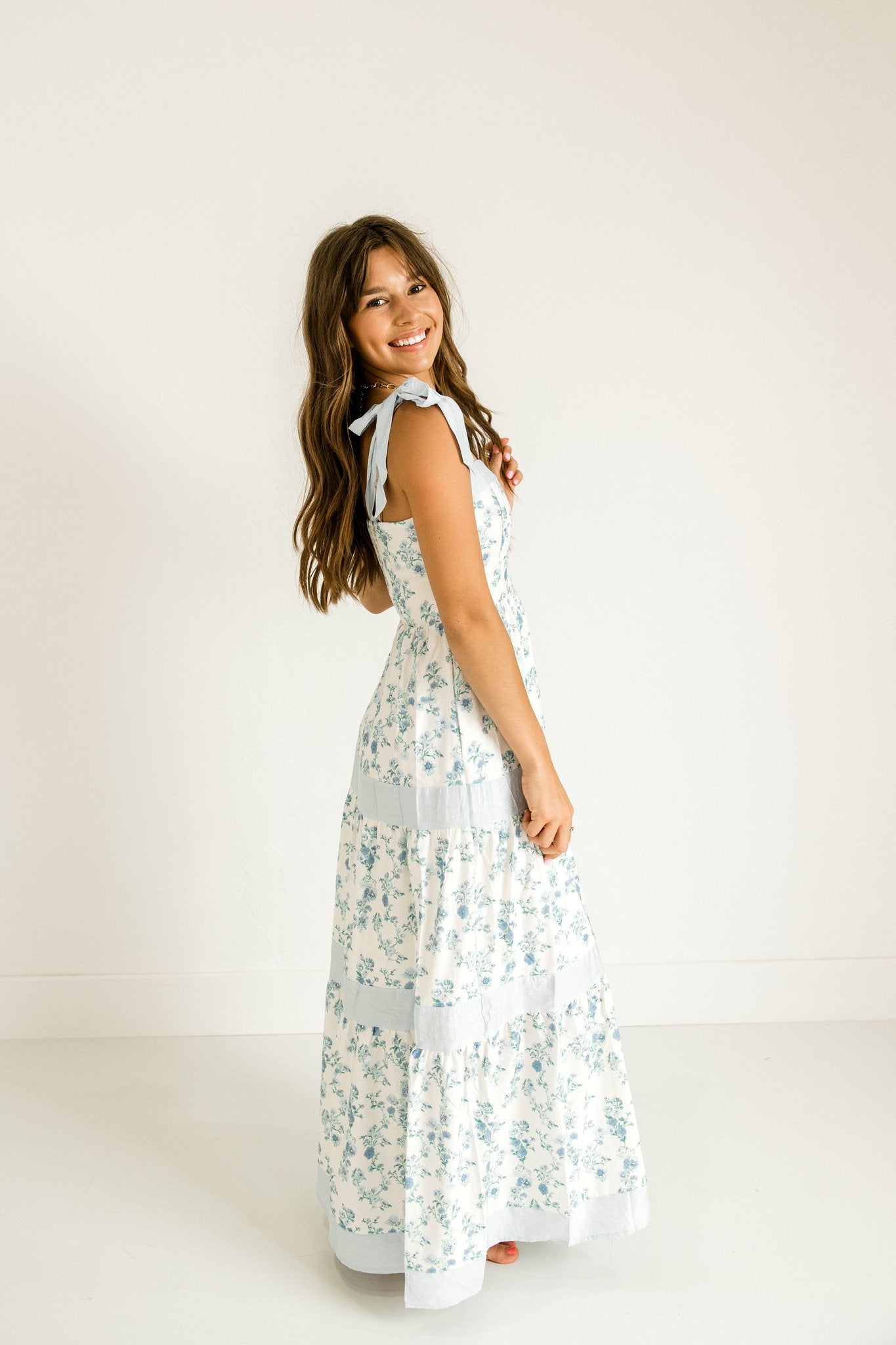 Blue Floral Maxi Dress