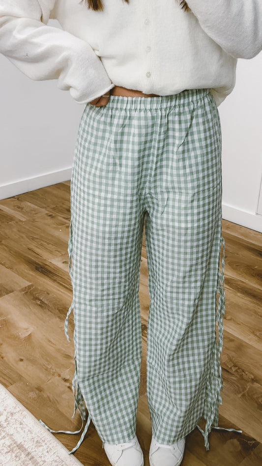 Green Checker Pants