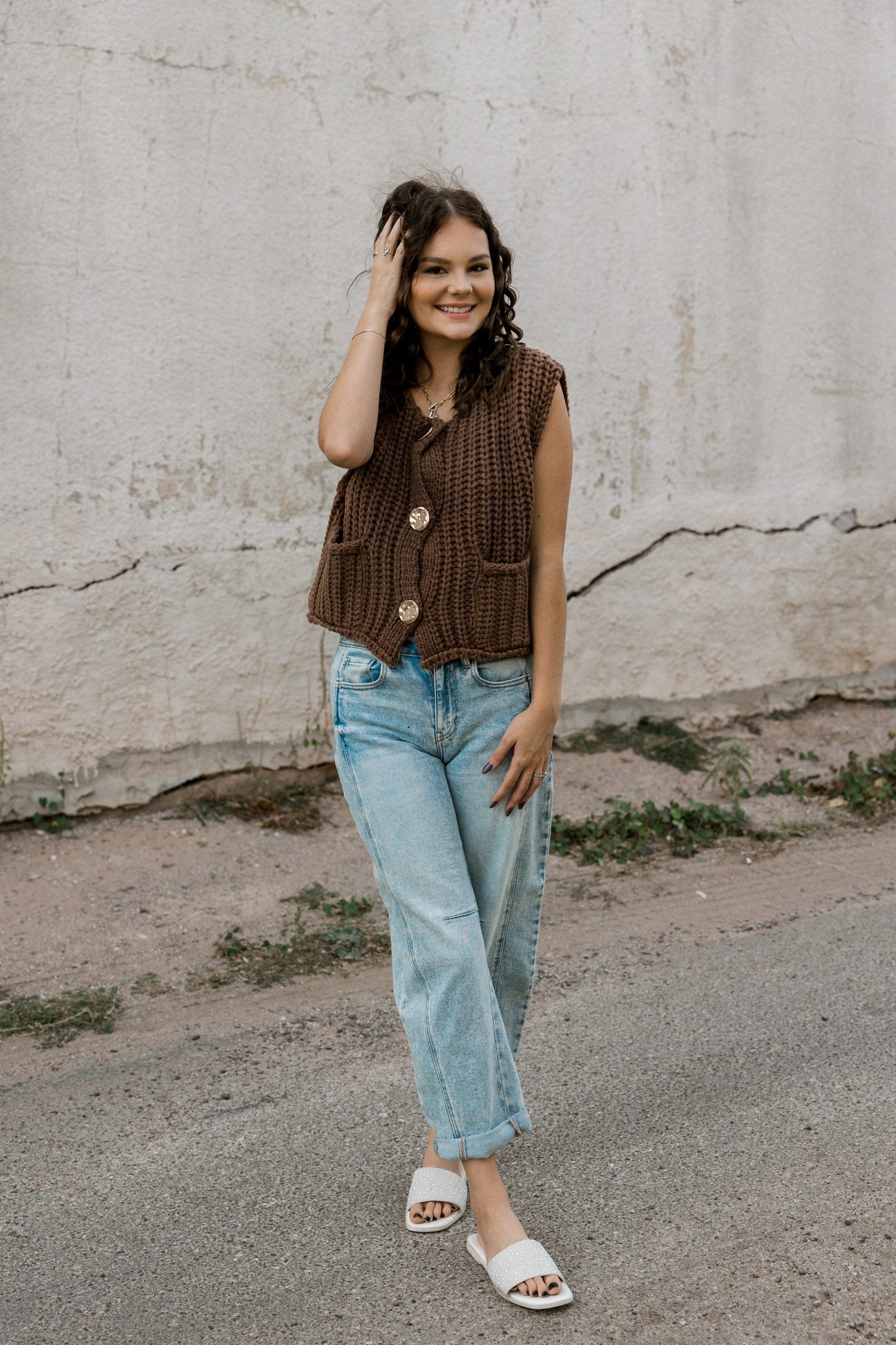 Sweater Vest in Brown