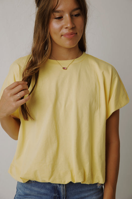 Bubble Hem Top in Yellow
